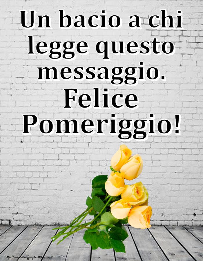 Un bacio a chi legge questo messaggio. Felice Pomeriggio! ~ sette rose gialle
