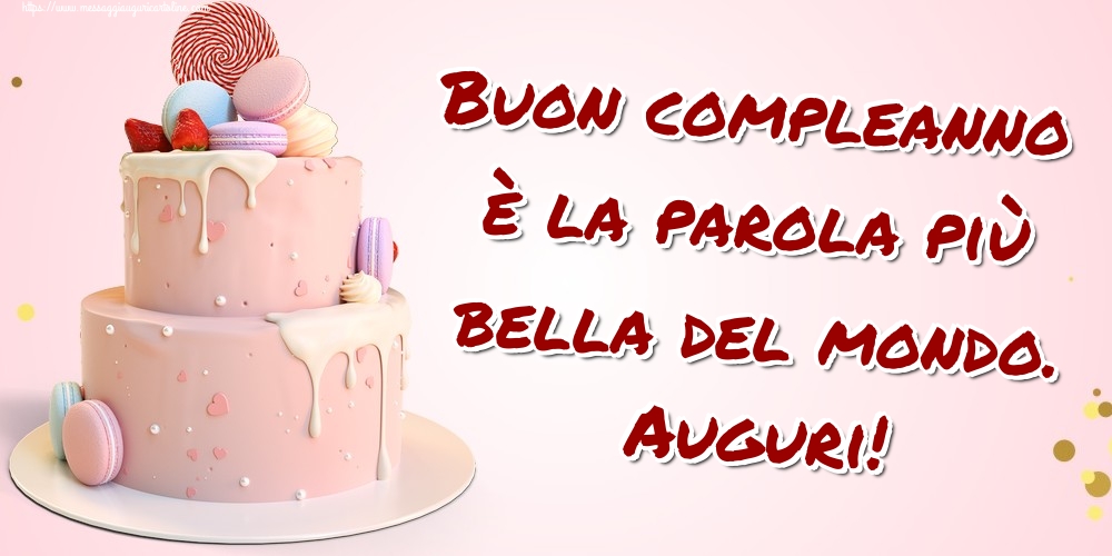 Buon compleanno è la parola più bella del mondo. Auguri!