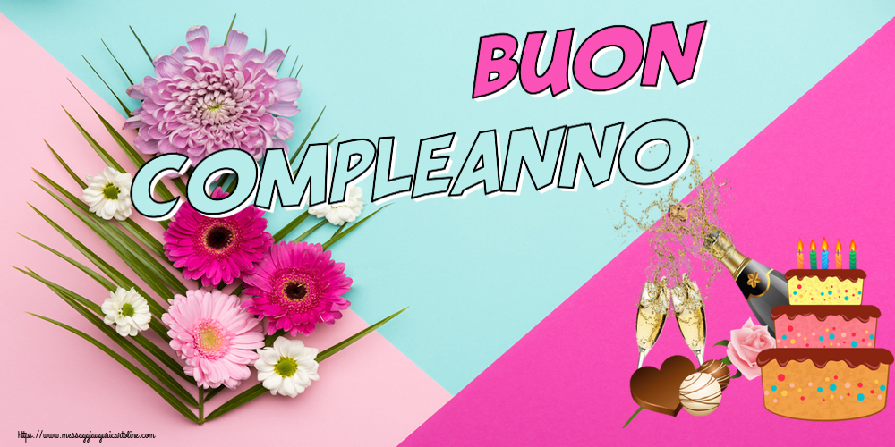 Compleanno Buon Compleanno! ~ champagne e torta con candeline