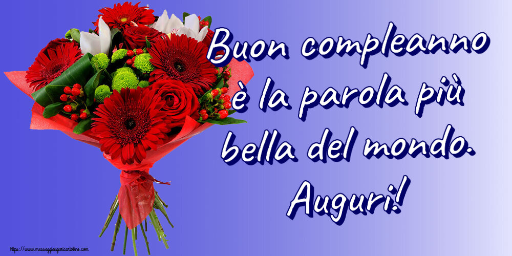 Compleanno Buon compleanno è la parola più bella del mondo. Auguri! ~ bouquet di gerbere