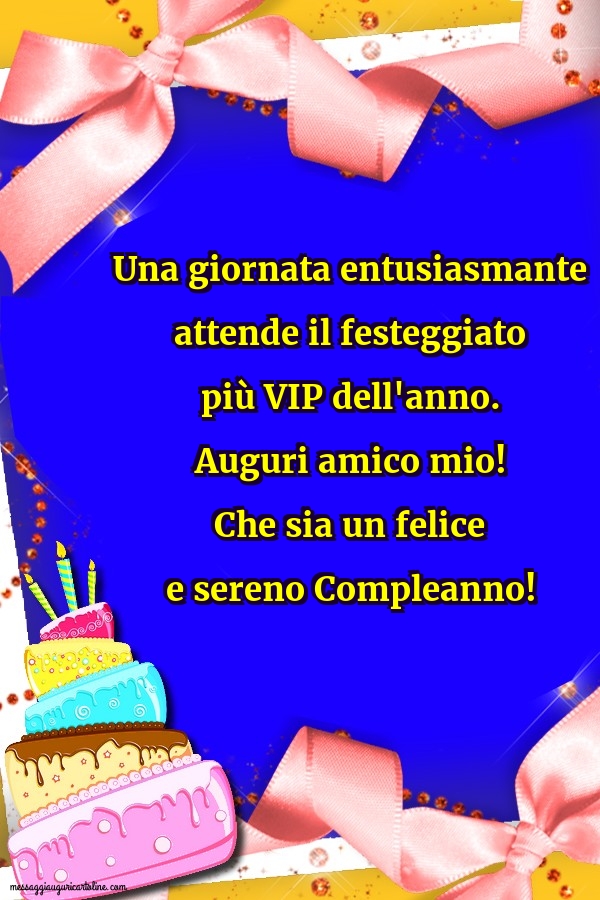 Cartoline di compleanno - Una giornata entusiasmante - messaggiauguricartoline.com