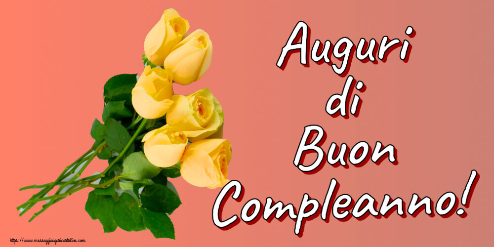 Compleanno Auguri di Buon Compleanno! ~ sette rose gialle