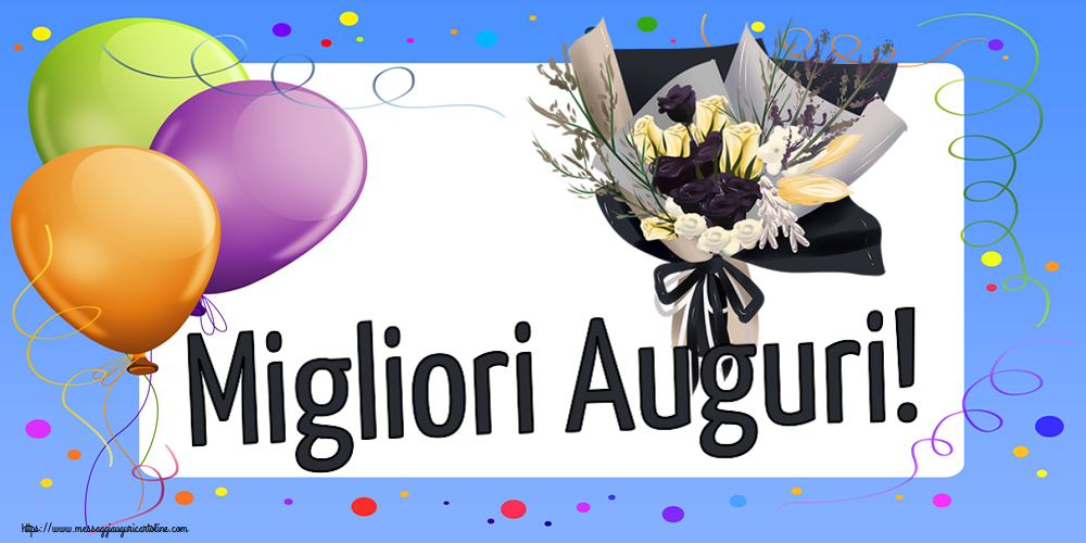 Compleanno Migliori Auguri! ~ mazzo di fiori disegnato