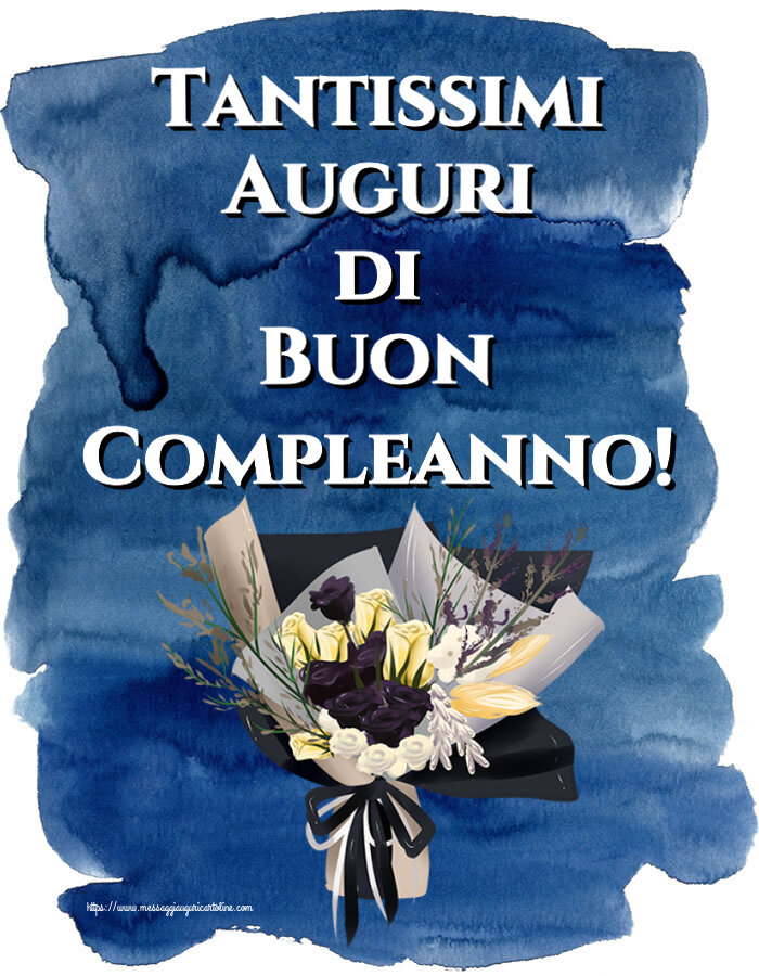 Tantissimi Auguri di Buon Compleanno! ~ mazzo di fiori disegnato