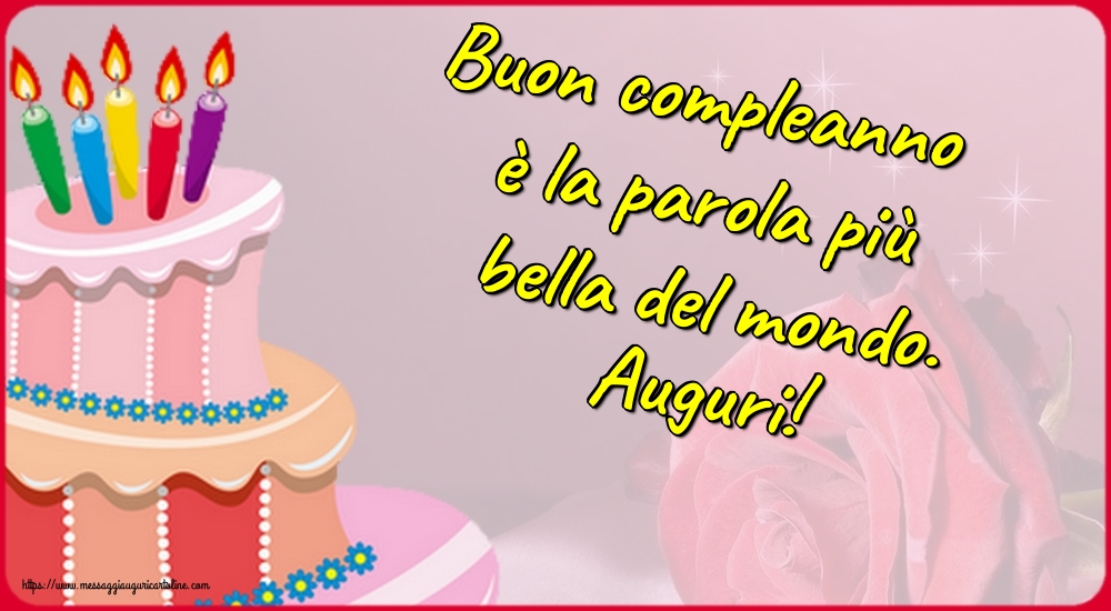 Buon compleanno è la parola più bella del mondo. Auguri!