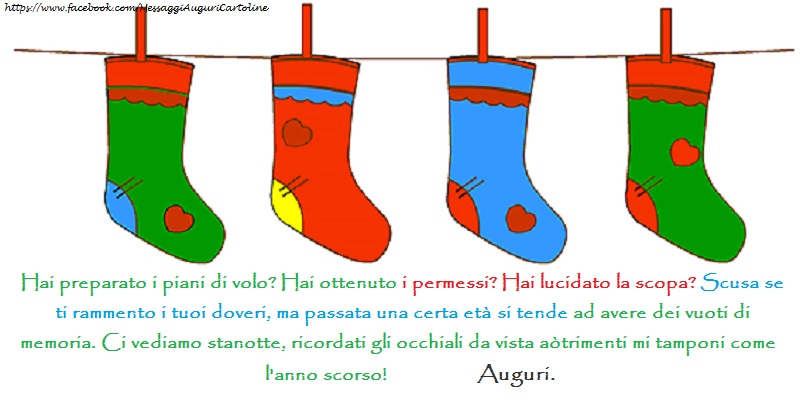 Hai preparato i piani di volo? Hai ottenuto i permessi? Hai lucidato la scopa? Scusa se ti rammento i tuoi doveri, ma passata una certa età si tende ad avere dei vuoti di memoria. Ci vediamo stanotte, ricordati gli occhiali da vista aòtrimenti mi tampon