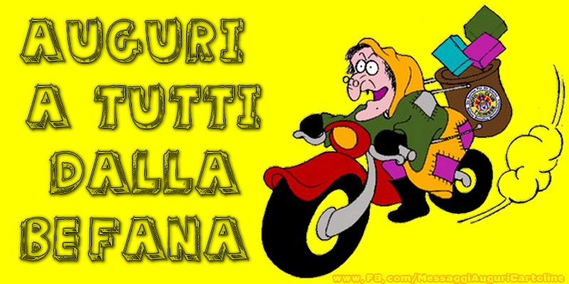 Cartoline di Befana - Auguri a tutti dalla Befana! - messaggiauguricartoline.com