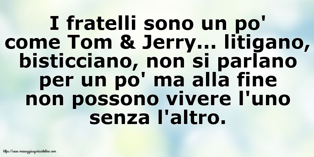 Famiglia I fratelli sono un po' come Tom & Jerry
