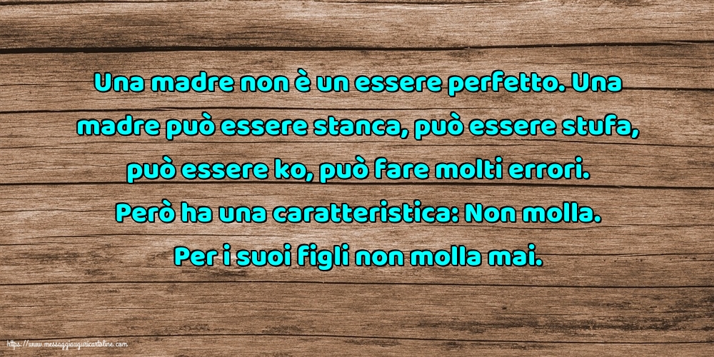 Famiglia Una madre non è un essere perfetto