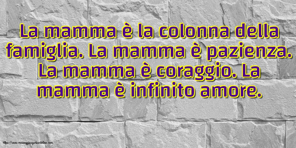 Famiglia La mamma è la colonna della famiglia