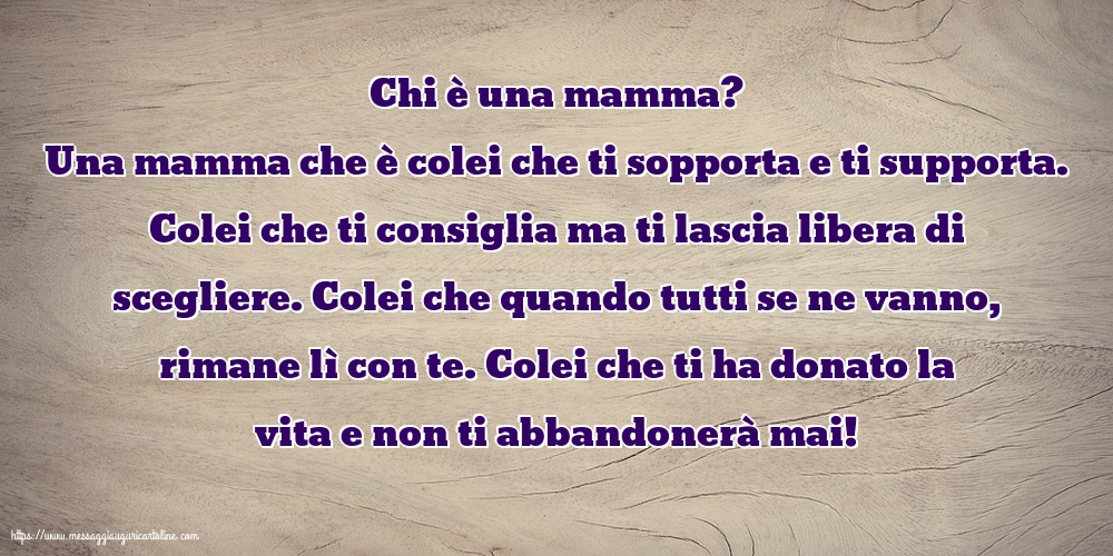 Famiglia Chi è una mamma? Chi è una mamma?