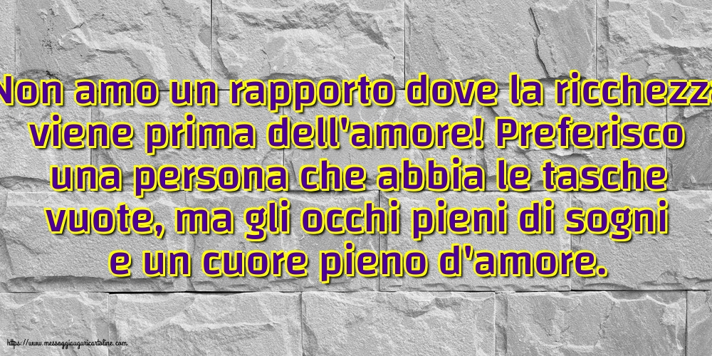 Famiglia Non amo un rapporto dove la ricchezza viene prima dell'amore
