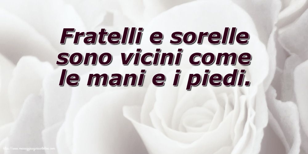 Famiglia Fratelli e sorelle sono vicini come le mani e i piedi.