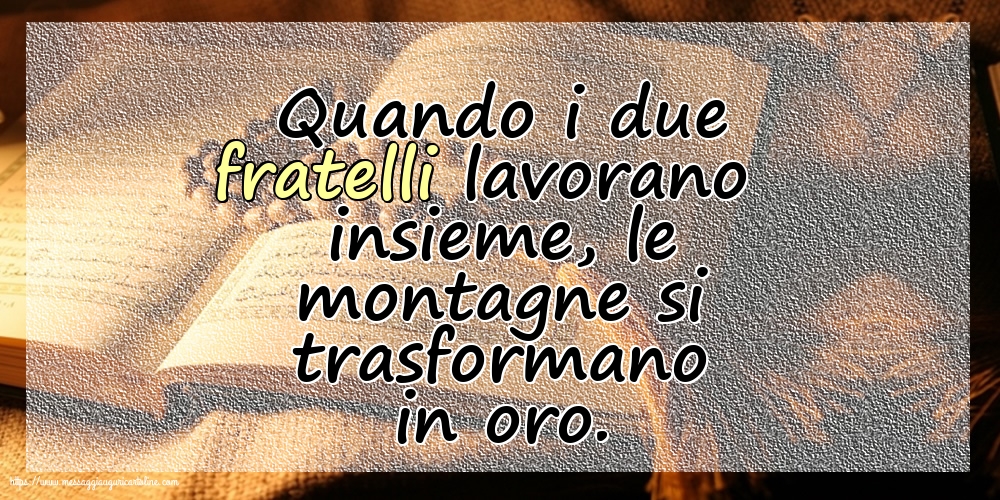 Famiglia Quando i due fratelli lavorano insieme...