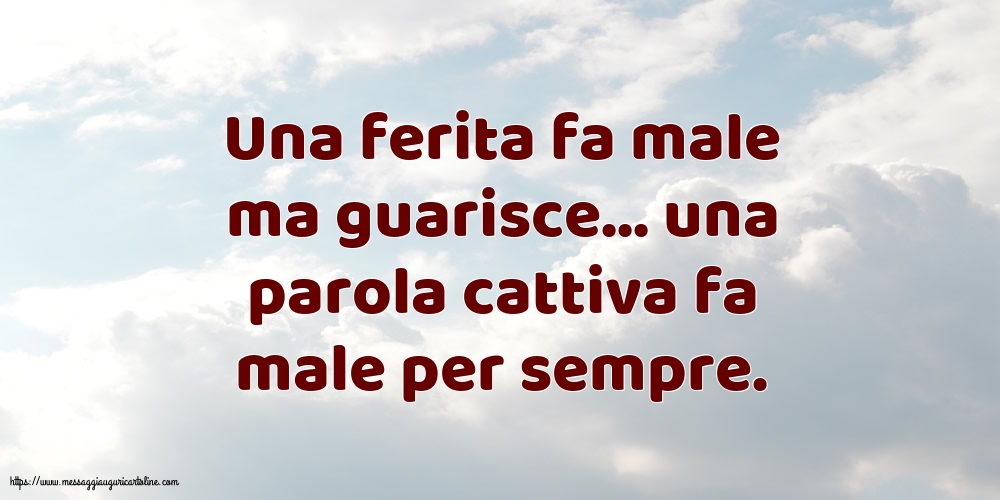 Famiglia Una parola cattiva fa male per sempre