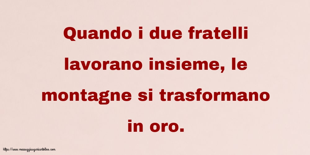 Famiglia Quando i due fratelli lavorano insieme...