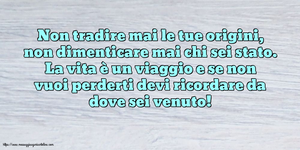 Famiglia Non tradire mai le tue origini