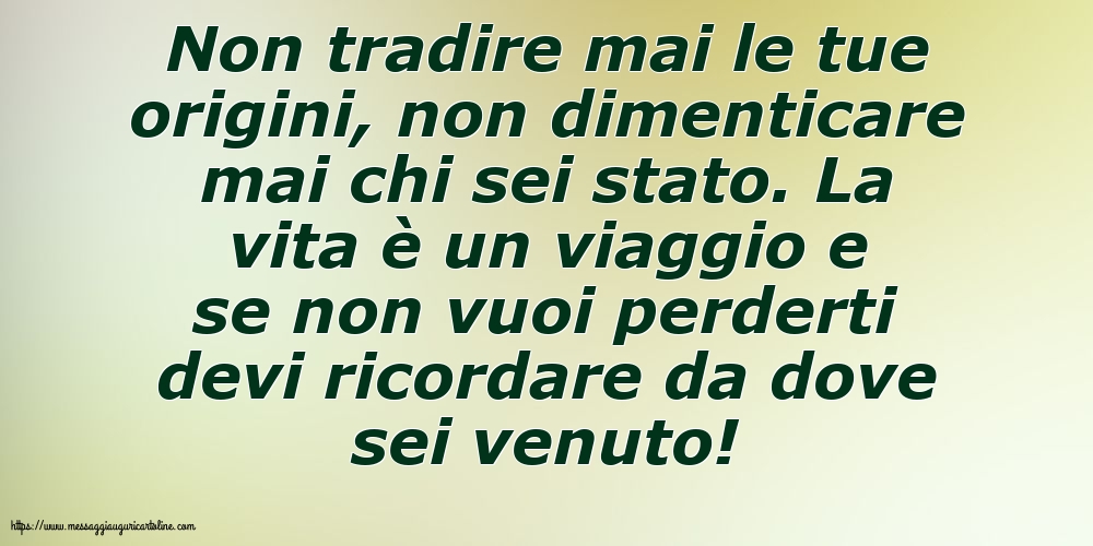 Famiglia Non tradire mai le tue origini