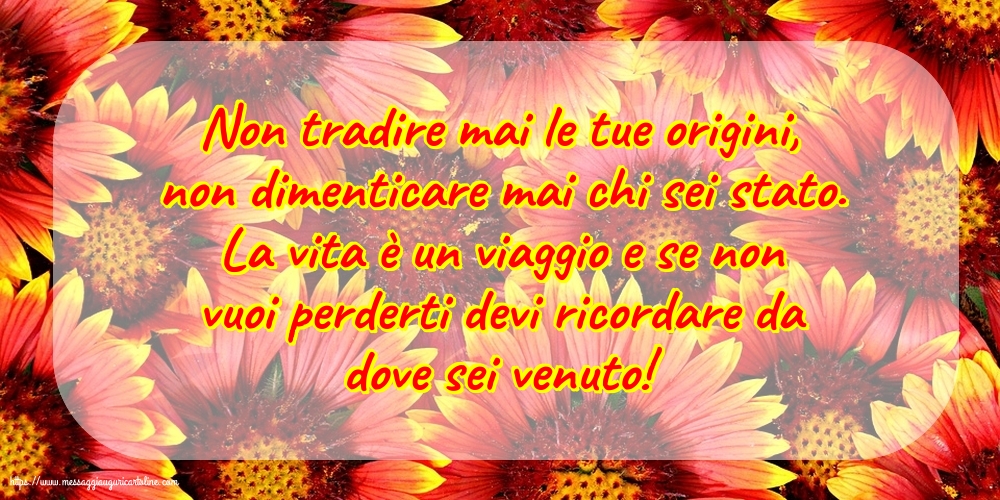 Famiglia Non tradire mai le tue origini