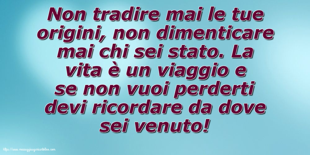 Famiglia Non tradire mai le tue origini