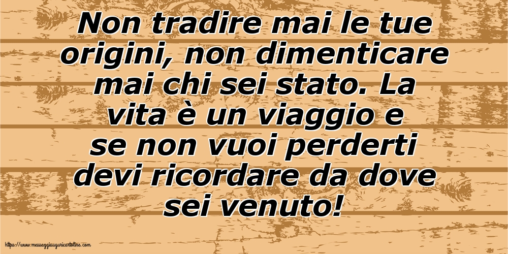 Famiglia Non tradire mai le tue origini