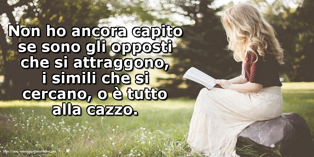 Non ho ancora capito se sono gli opposti