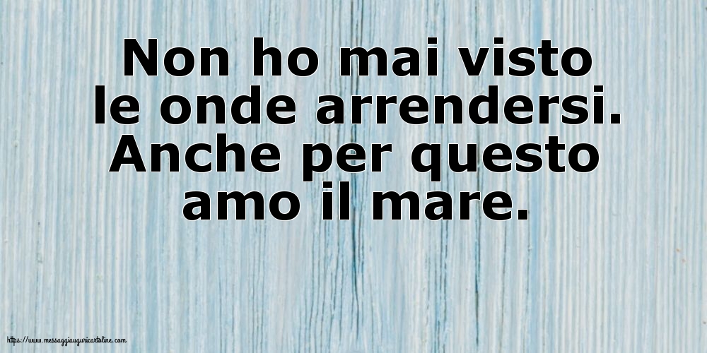 Non ho mai visto le onde arrendersi