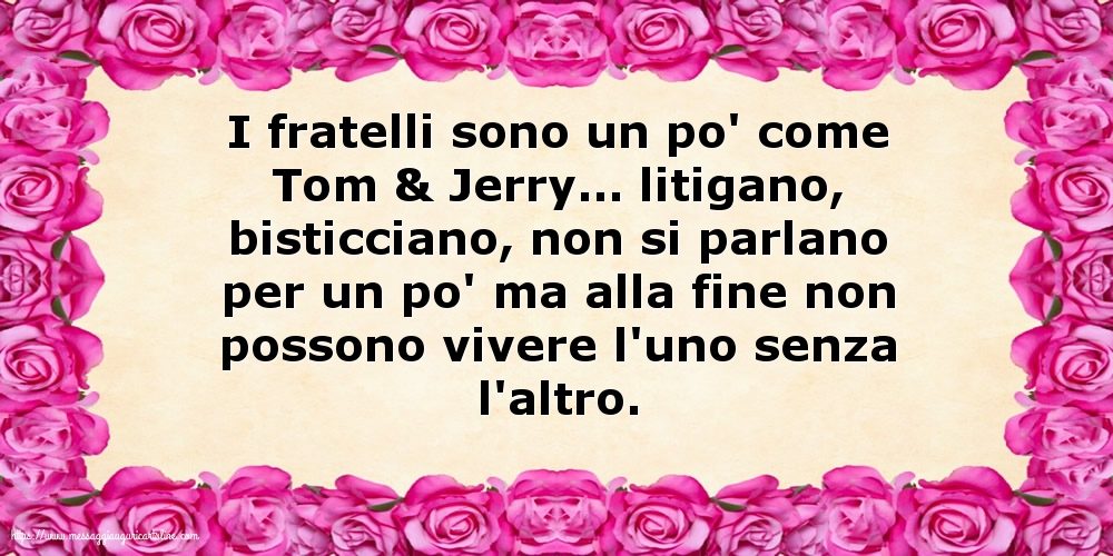 I fratelli sono un po' come Tom & Jerry