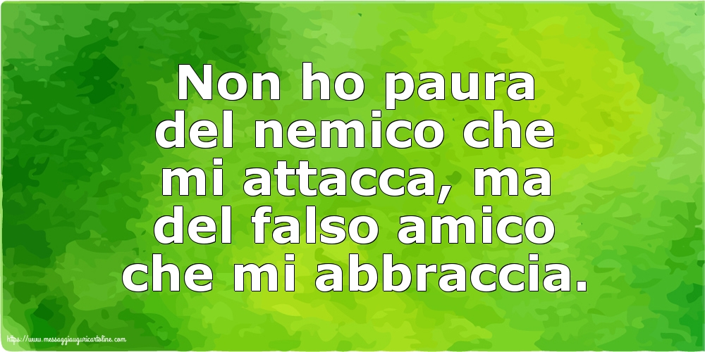 Non ho paura del nemico che mi attacca