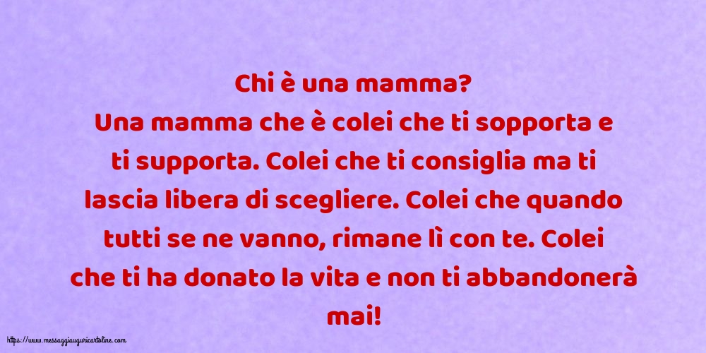 Famiglia Chi è una mamma? Chi è una mamma?