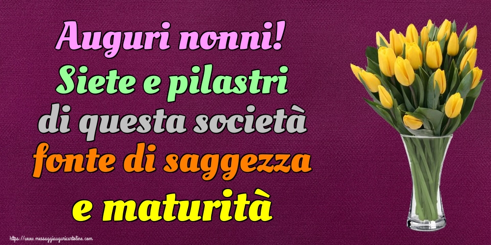 Auguri nonni! Siete e pilastri di questa società fonte di saggezza e maturità
