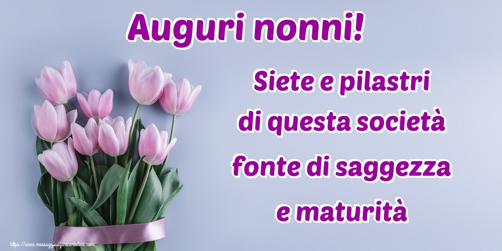 Auguri nonni! Siete e pilastri di questa società fonte di saggezza e maturità