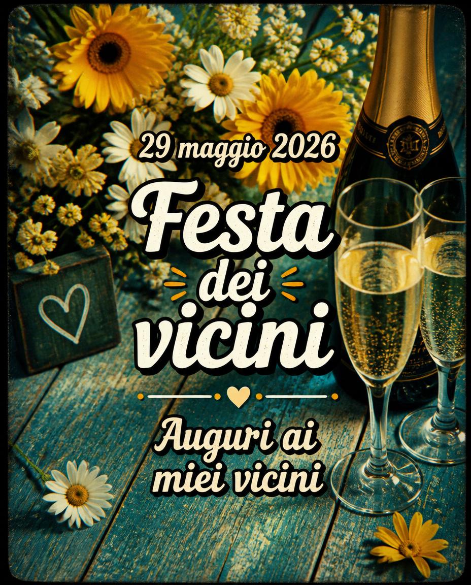29 maggio 2026 Festa dei vicini Auguri ai miei vicini