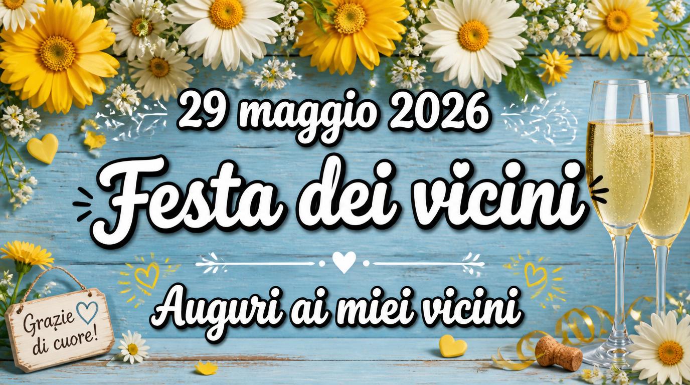29 maggio 2026 Festa dei vicini Auguri ai miei vicini