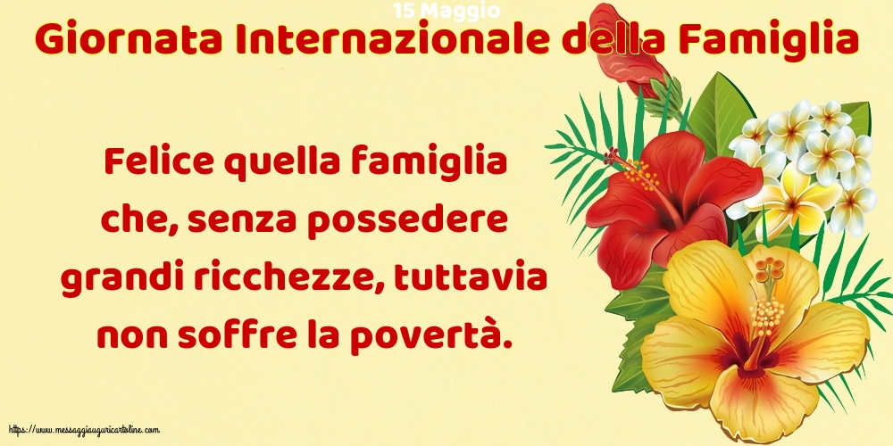 Giornata della Famiglia 15 Maggio - Giornata Internazionale della Famiglia - Felice quella famiglia che