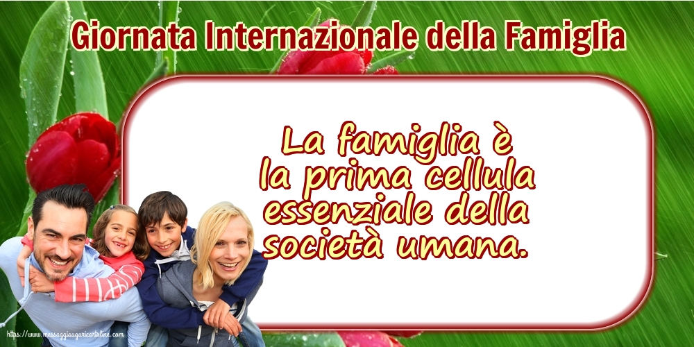 Giornata della Famiglia 15 Maggio - Giornata Internazionale della Famiglia - La famiglia è la prima cellula