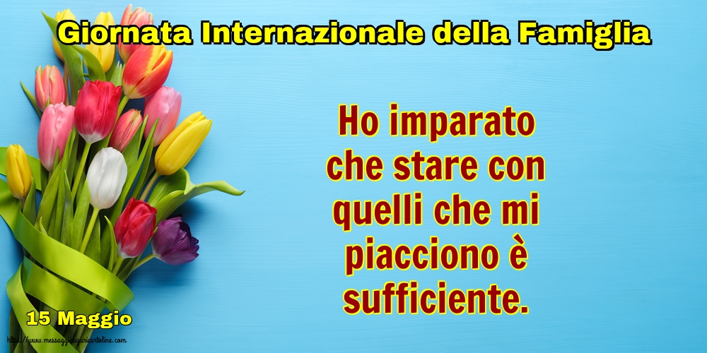 Giornata della Famiglia 15 Maggio - Giornata Internazionale della Famiglia - Ho imparato che