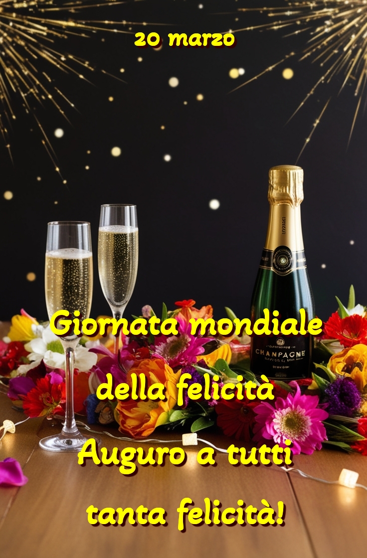 20 marzo Giornata mondiale della felicità Auguro a tutti tanta felicità!