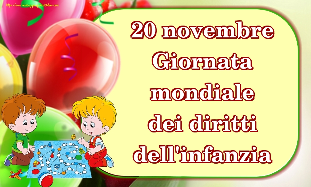 20 novembre Giornata mondiale dei diritti dell'infanzia