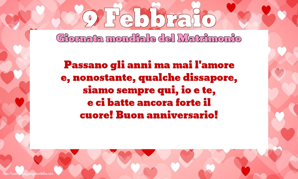 Giornata mondiale del matrimonio 9 Febbraio - Giornata mondiale del Matrimonio