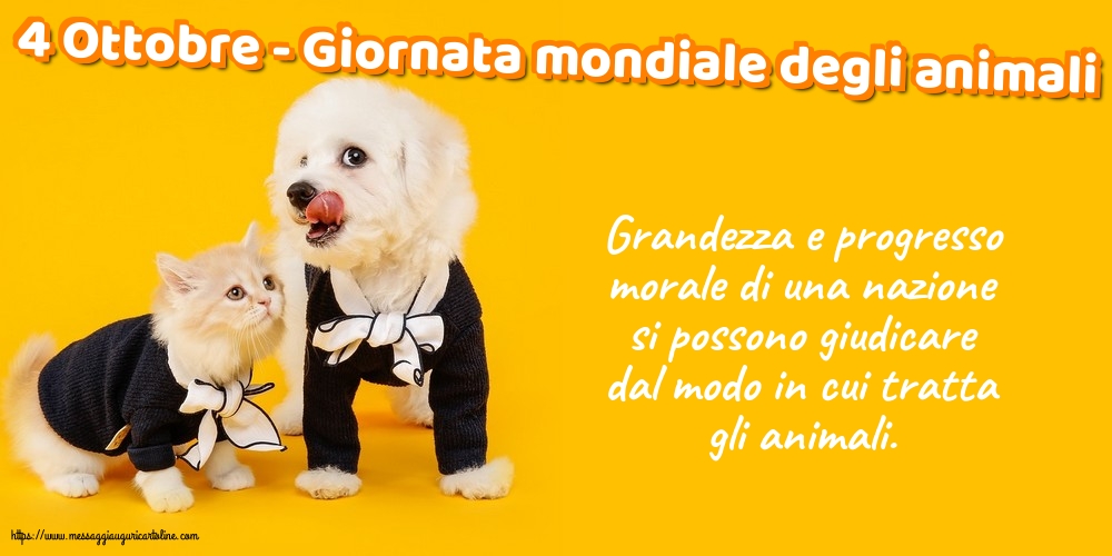 4 Ottobre - Giornata mondiale degli animali