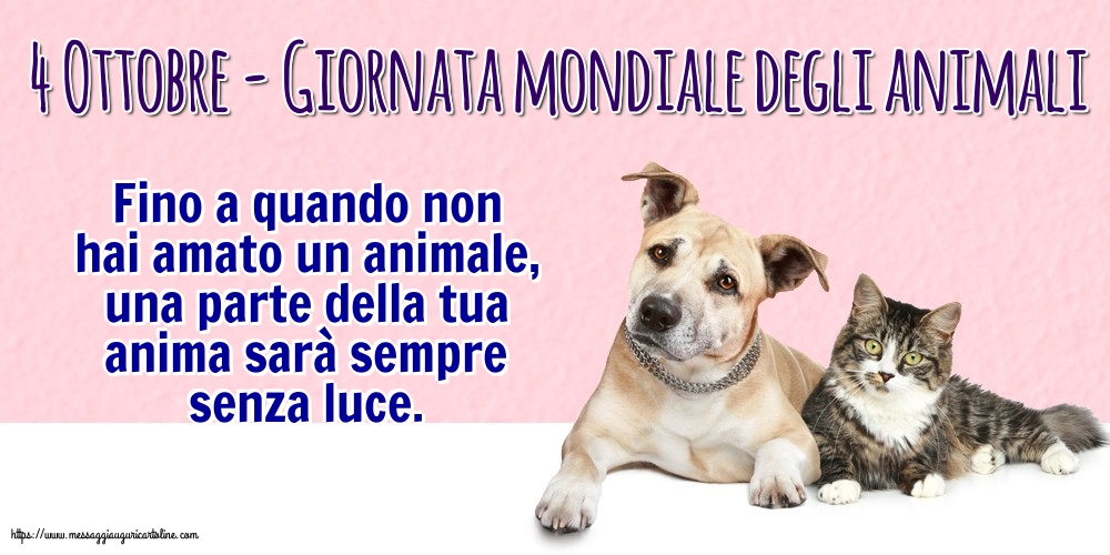 Giornata mondiale degli animali 4 Ottobre - Giornata mondiale degli animali