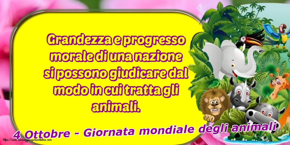 Giornata mondiale degli animali 4 Ottobre - Giornata mondiale degli animali