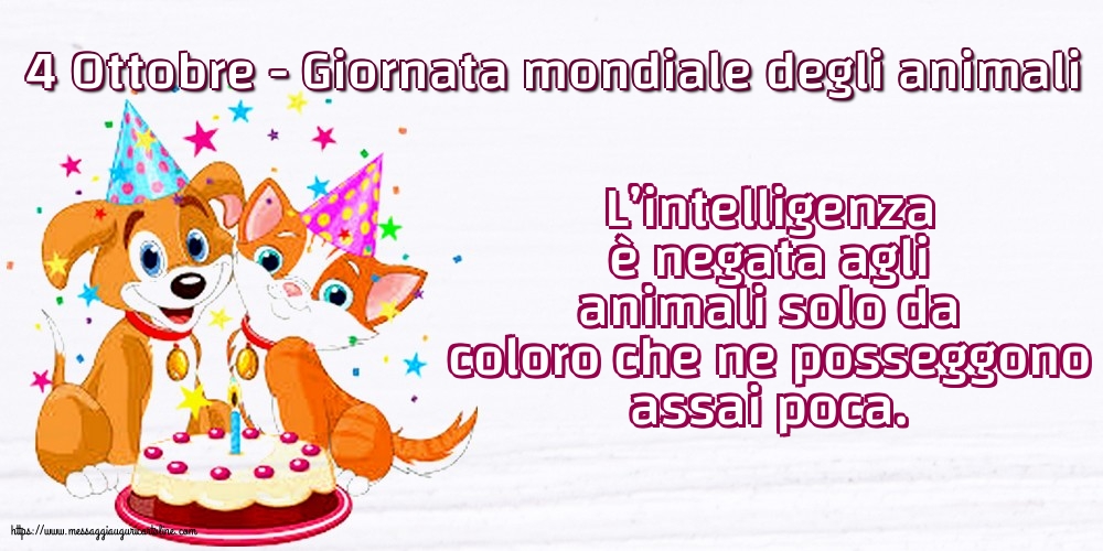 Giornata mondiale degli animali 4 Ottobre - Giornata mondiale degli animali