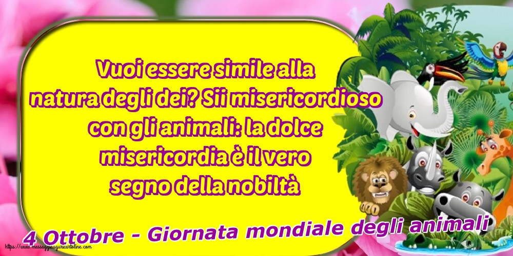 Giornata mondiale degli animali 4 Ottobre - Giornata mondiale degli animali