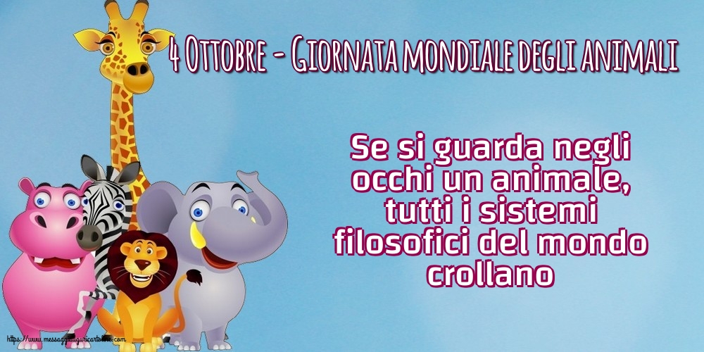 Giornata mondiale degli animali 4 Ottobre - Giornata mondiale degli animali