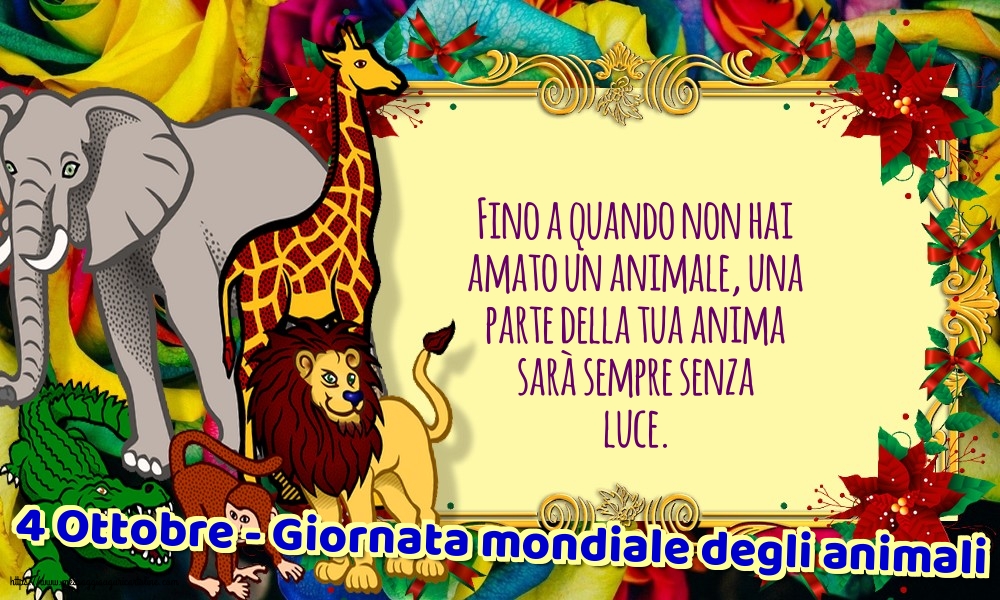 Giornata mondiale degli animali 4 Ottobre - Giornata mondiale degli animali