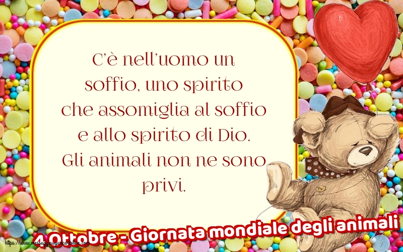 Giornata mondiale degli animali 4 Ottobre - Giornata mondiale degli animali
