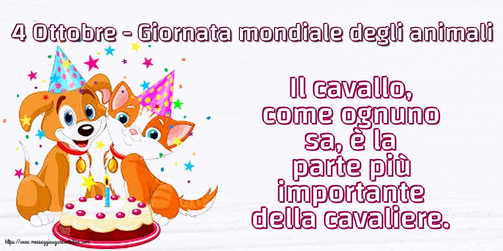 Giornata mondiale degli animali 4 Ottobre - Giornata mondiale degli animali
