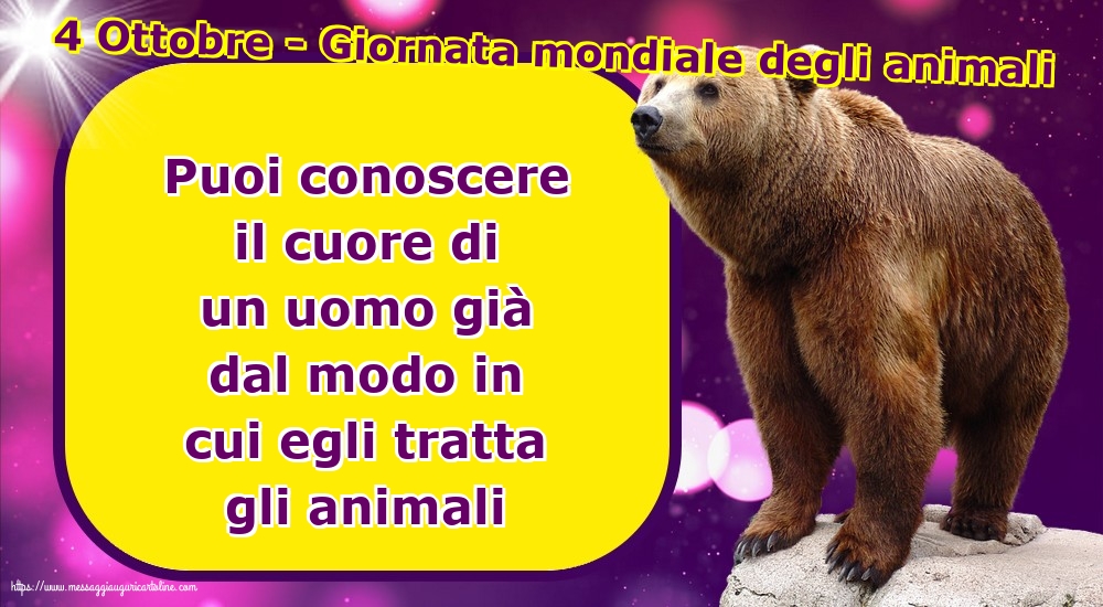 Giornata mondiale degli animali 4 Ottobre - Giornata mondiale degli animali